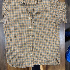 Burberry Beige and Black Checkered Shirt